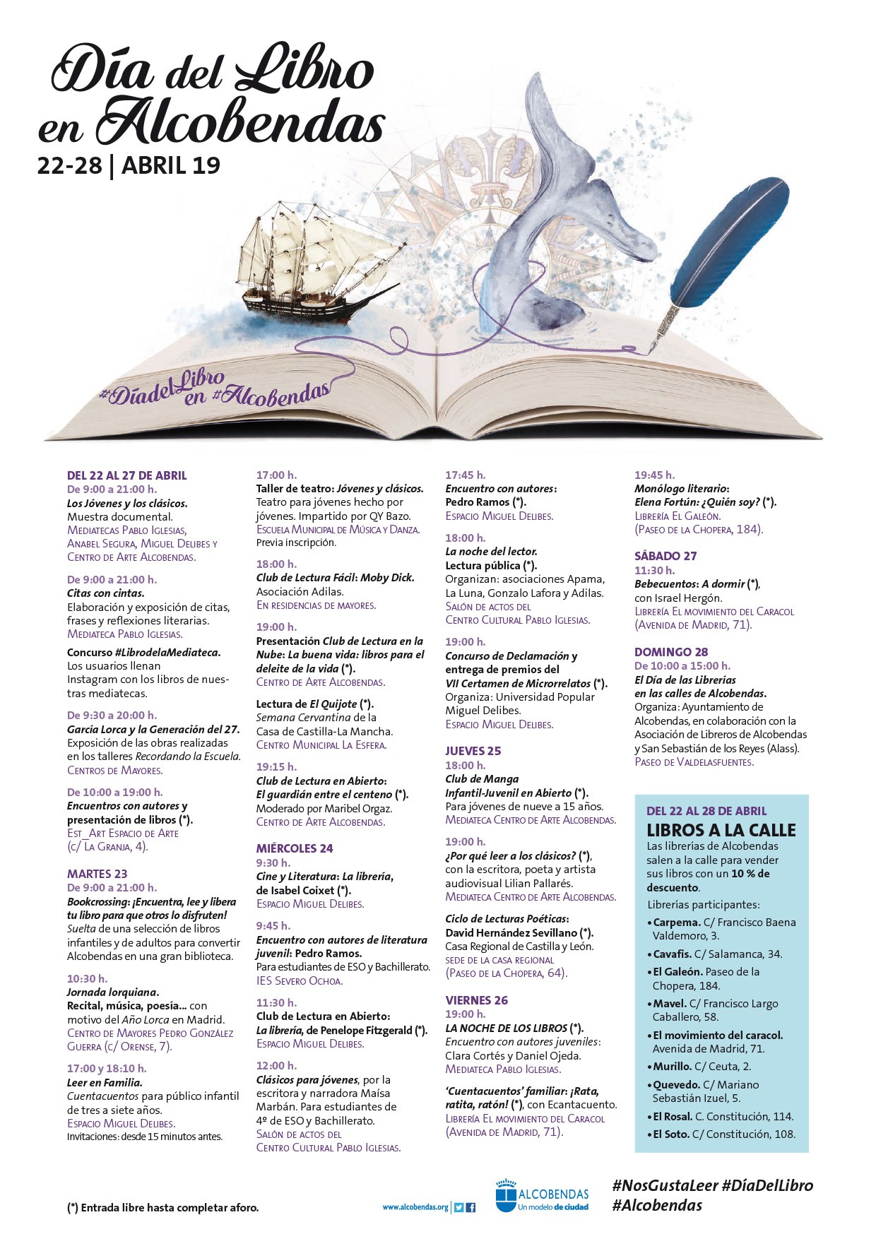 Del 22 al 28 de abril: Alcobendas celebra el ‘Día del Libro’ Del 22 al 28 de abril: Alcobendas celebra el ‘Día del Libro’