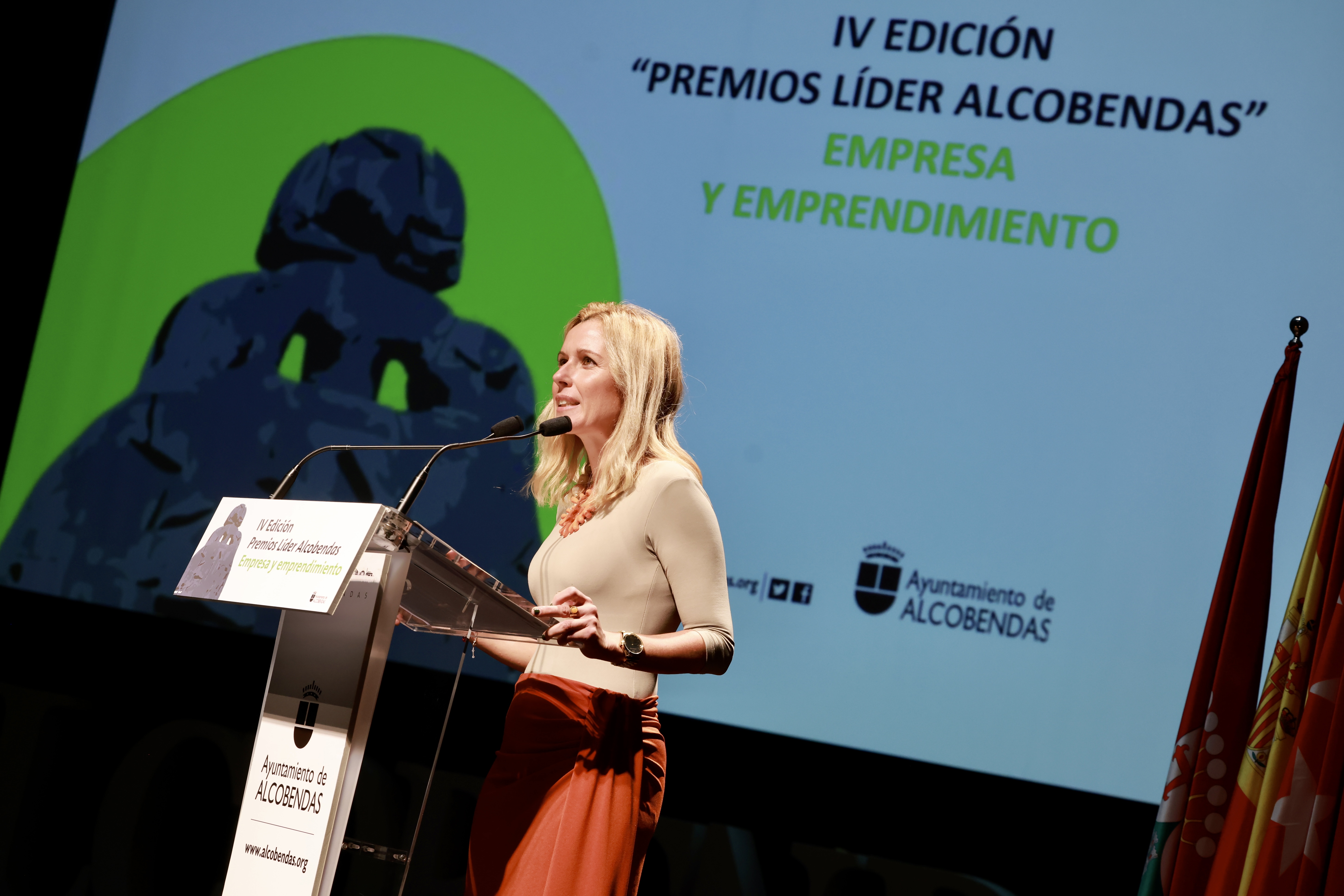 La alcaldesa, Rocío García Alcántara, durante la entrega de los Premios Líder Alcobendas 2023