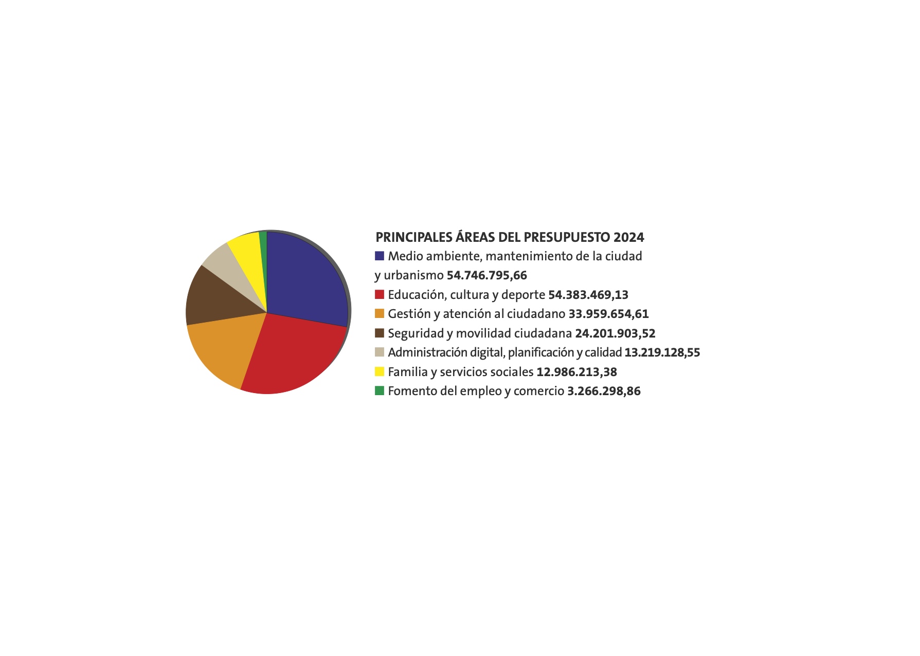 Principales áreas del presupuesto 2024