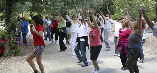 Actividades de ejercicios al aire libre. 