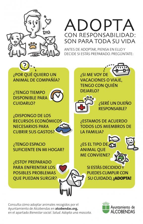 Adopta con responsabilidad: son para toda su vida. 
