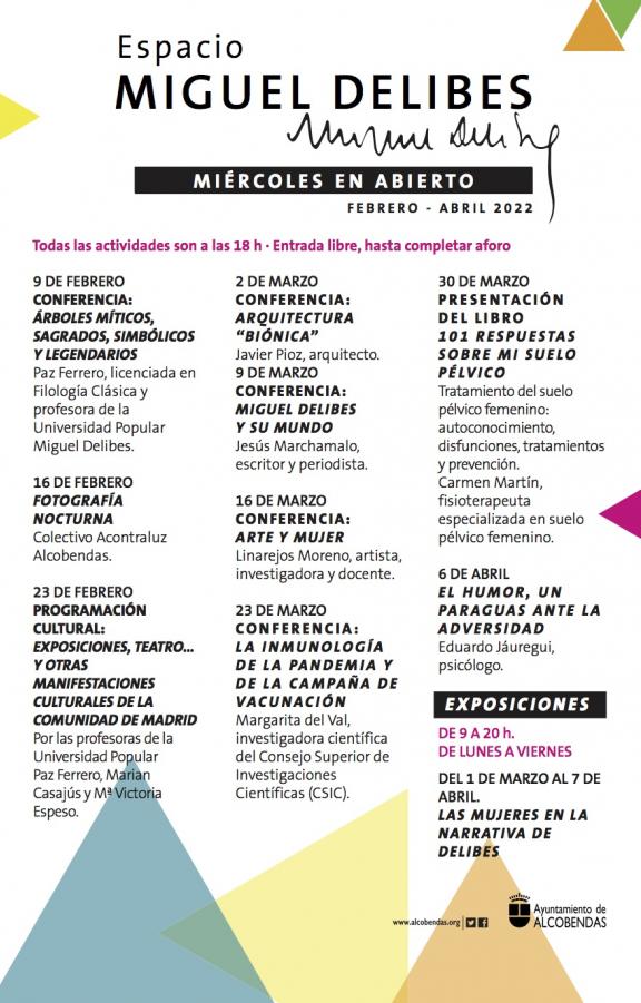 Miércoles en abierto. Espacio Miguel Delibes. Febrero-abril 2022.