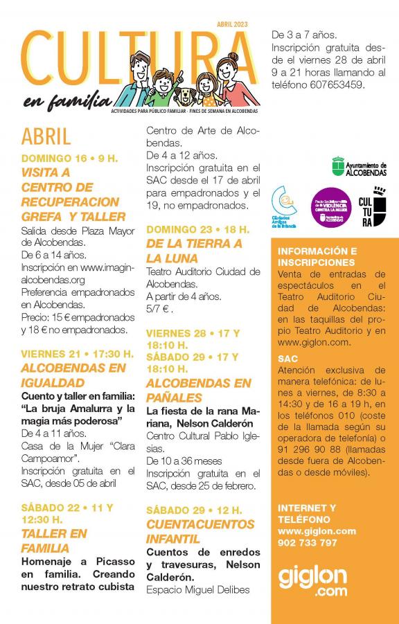 Cultura en familia. Abril 2023