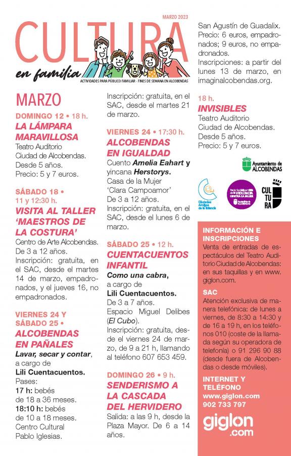 Cultura en familia. Marzo 2023