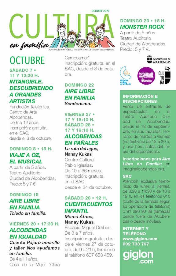 Cultura en familia. Octubre 2023