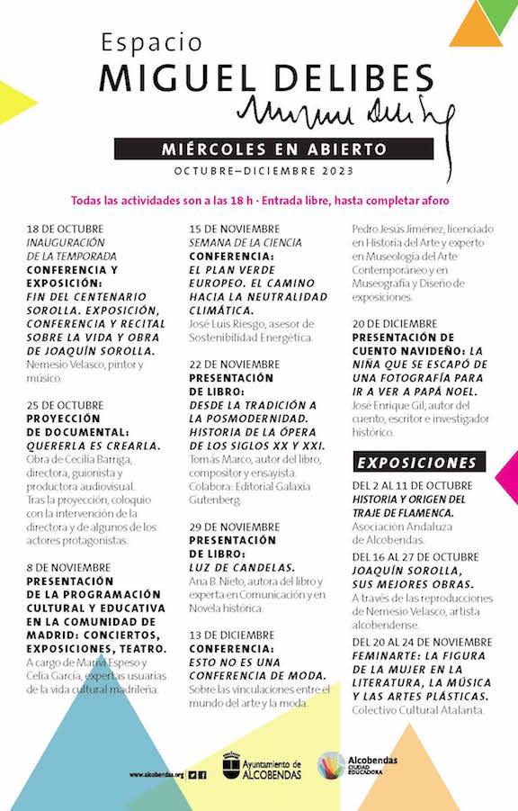 Miércoles en Abierto. Octubre a diciembre 2023