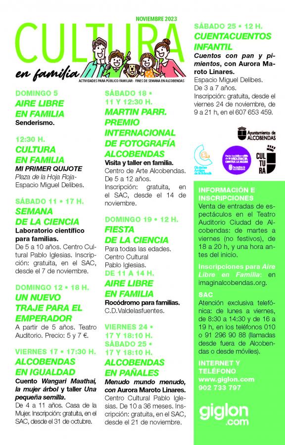 Cultura en familia. Noviembre 2023