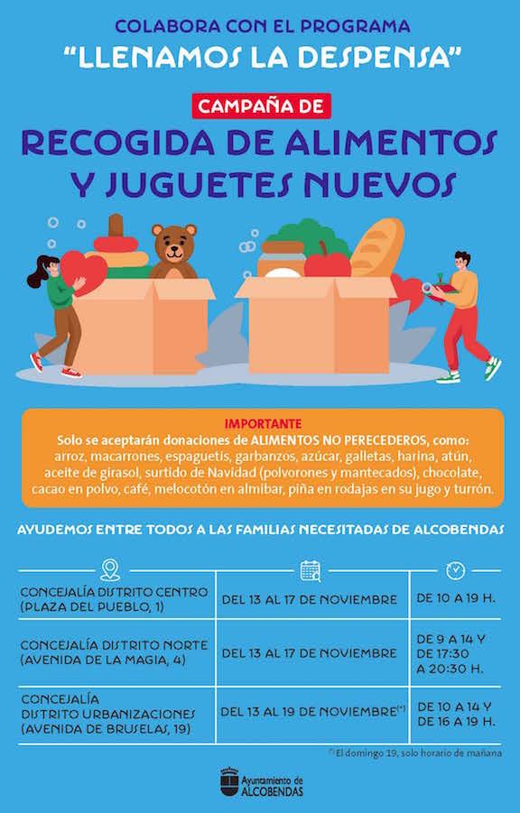 "Llenamos la despensa": campaña de recogida de alimentos y juguetes nuevos