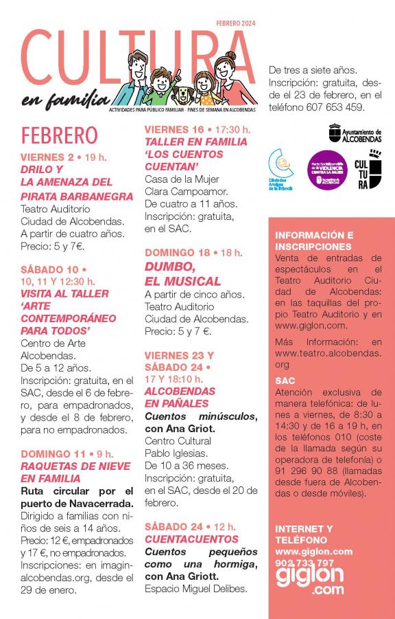 Cultura en familia. Febrero 2024