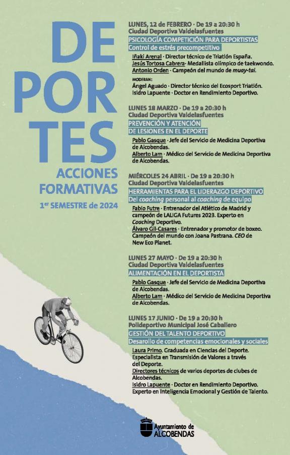 Deportes: acciones formativas del 1º semestre de 2024