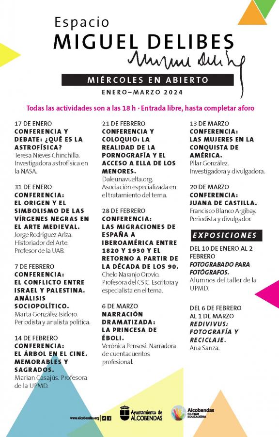 Miércoles en abierto. Espacio Miguel Delibes. Enero-marzo 2024