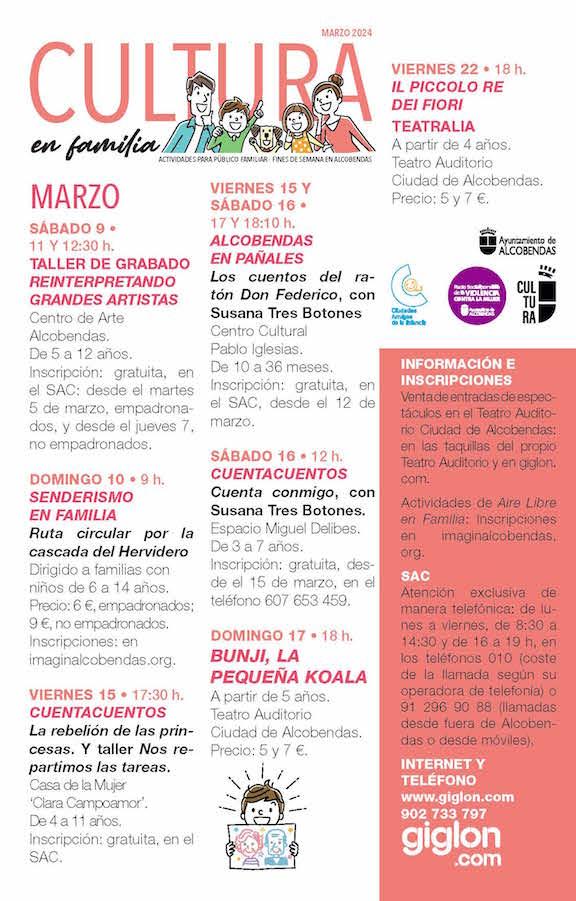 Cultura en familia. Marzo 2024