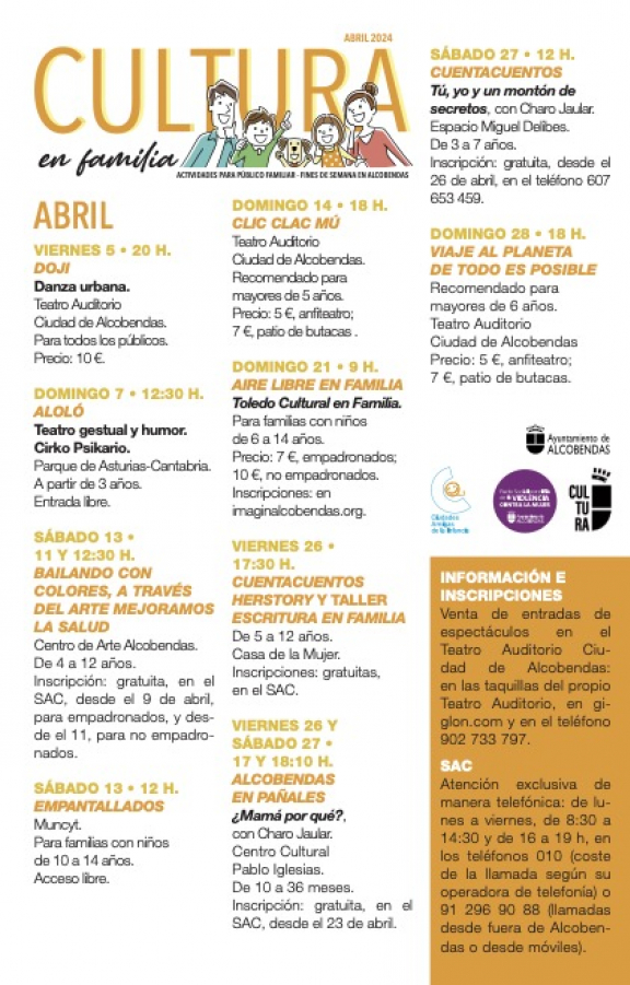 Cultura en familia. Abril 2024