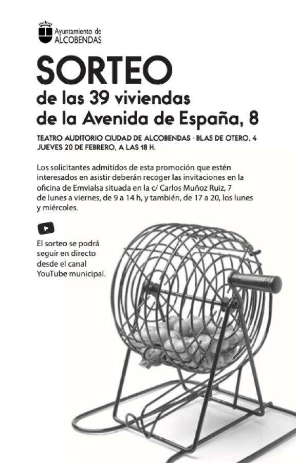Sorteo de las 39 viviendas de la Avenida de España, 8