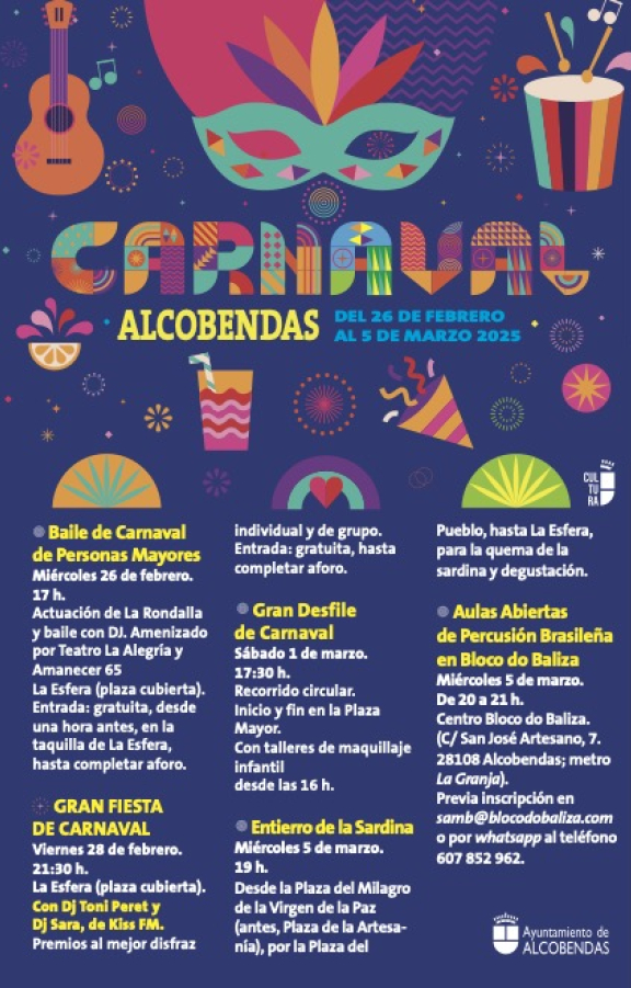 Carnaval Alcobendas. Del 26 de febrero al 5 de marzo de 2025