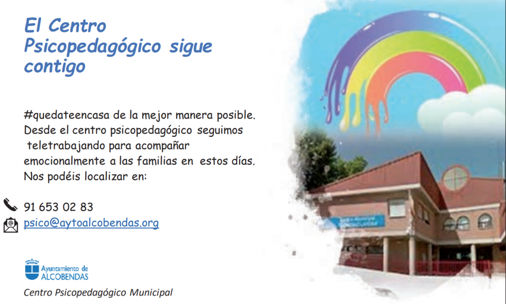 Recomendaciones del Centro Psicopedagógico de Alcobendas para gestionar el tiempo y las emociones en tiempos de coronavirus Recomendaciones del Centro Psicopedagógico de Alcobendas para gestionar el tiempo y las emociones en tiempos de coronavirus