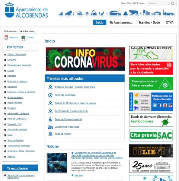 Récord de accesos y de trámites electrónicos en la web municipal en 2020 Récord de accesos y de trámites electrónicos en la web municipal en 2020