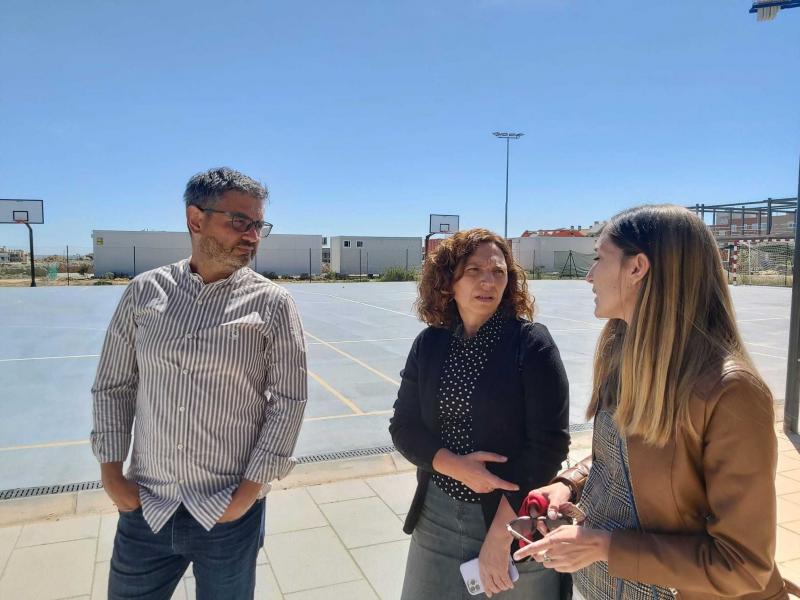 obras ies gloria fuertes.jpeg El vicealcalde, Rafa Sánchez Acera y la concejal ade Educación, Ana Sotos, visitan las obras del IES Gloria Fuertes