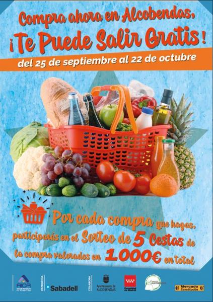 cartel cestas.jpg Las cestas que se sortearán incluyen decenas de productos valorados en 200 euros cada una