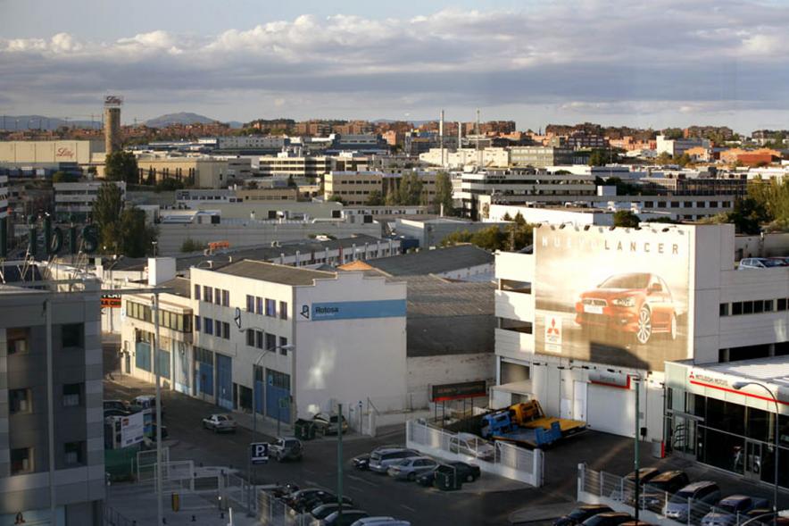 Vista aérea de zona industrial de Alcobendas