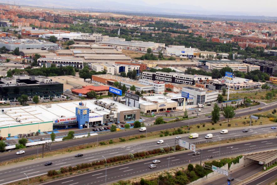 Vista aérea de la zona parque comercial Río Norte