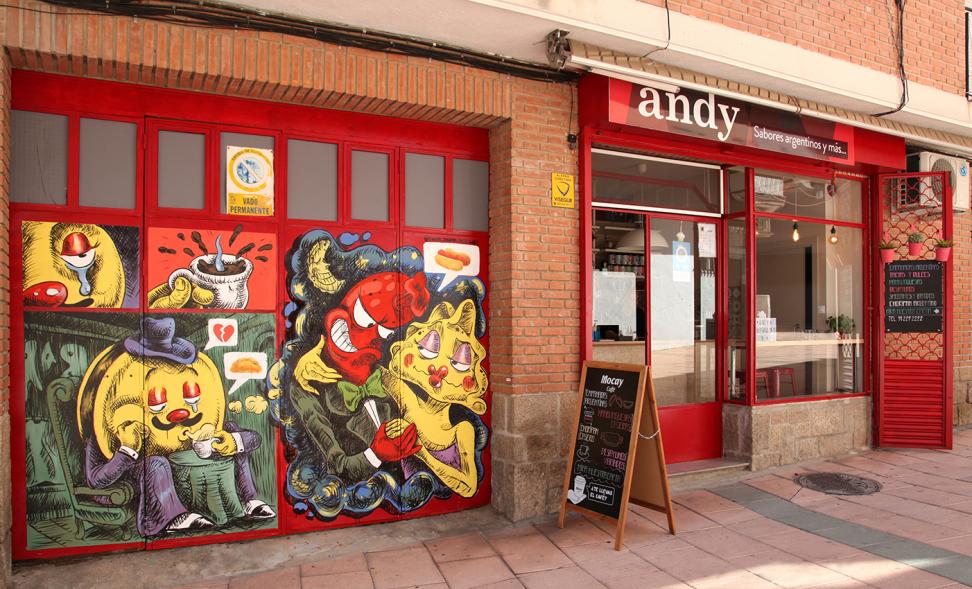 Pieza artística en una fachada dentro de la iniciativa "Crea"