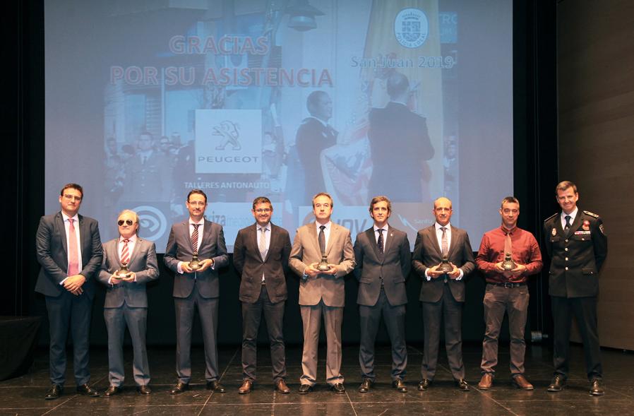 Alcalde Rafael Sanchez Concejal Miguel Ángel Arranz Autoridades y premiados. Entrega de reconocimientos día de San Juan, patrón de la Policía Local - 2019