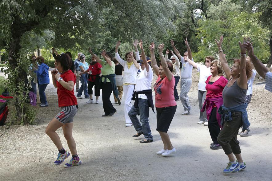 Actividades de ejercicios al aire libre. 