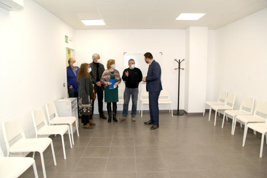 Delegación municipal durante la visita