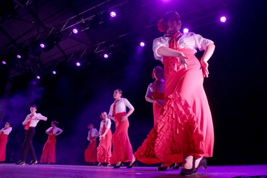 Día de Andalucía 2018 - Imagen de un grupo de bailarines de flamenco en el escenario.
