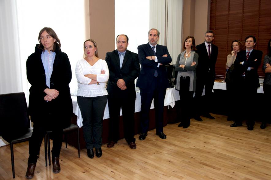 Presentación Nuevo Autobús Transporte Interempresas -  Primer plano de los asistentes a la presentación.