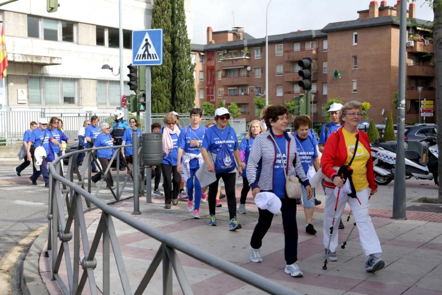 Semana del Mayor 2018 - Marcha Caminando Juntos - Imagen de los participantes en  un momento de la marcha.