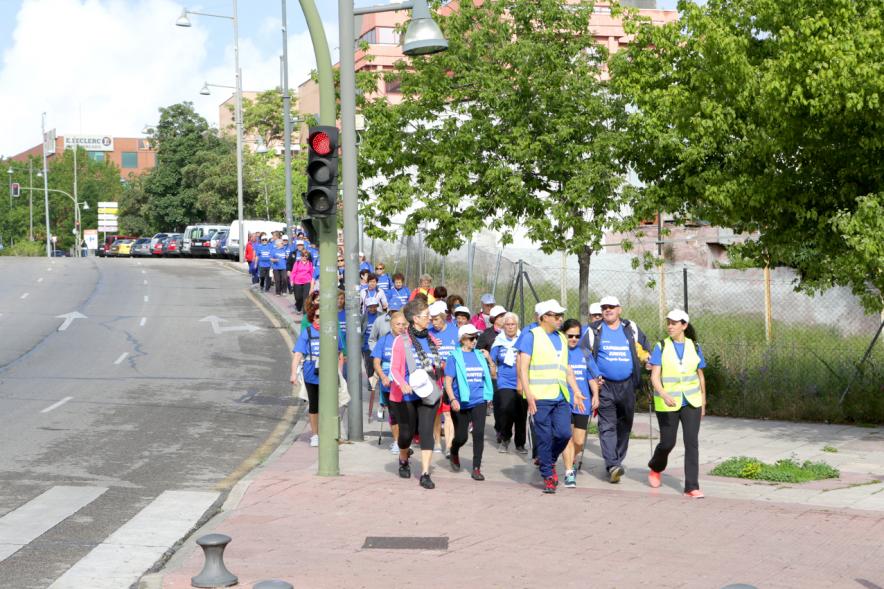 Semana del Mayor 2018 - Marcha Caminando Juntos - Imagen de los participantes en  un momento de la marcha.
