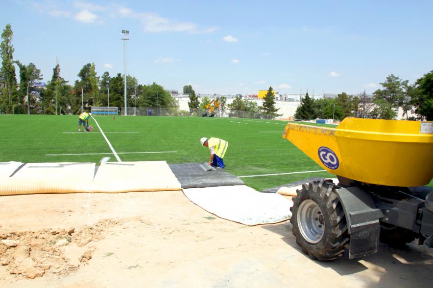 Visita Remodelación Campo de Rugby de las Terrazas - Imagen del estado de la obra. 