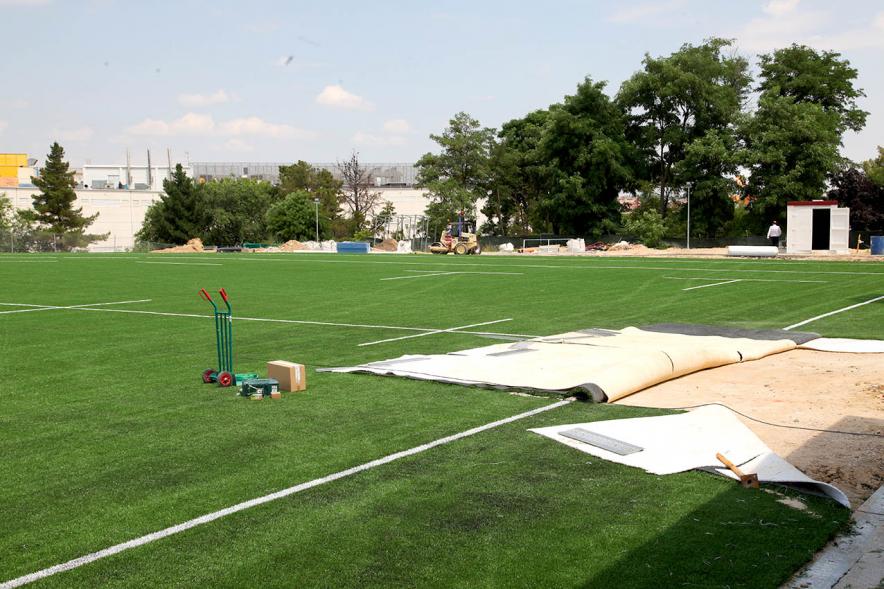 Visita Remodelación Campo de Rugby de las Terrazas - Imagen del estado de la obra. 