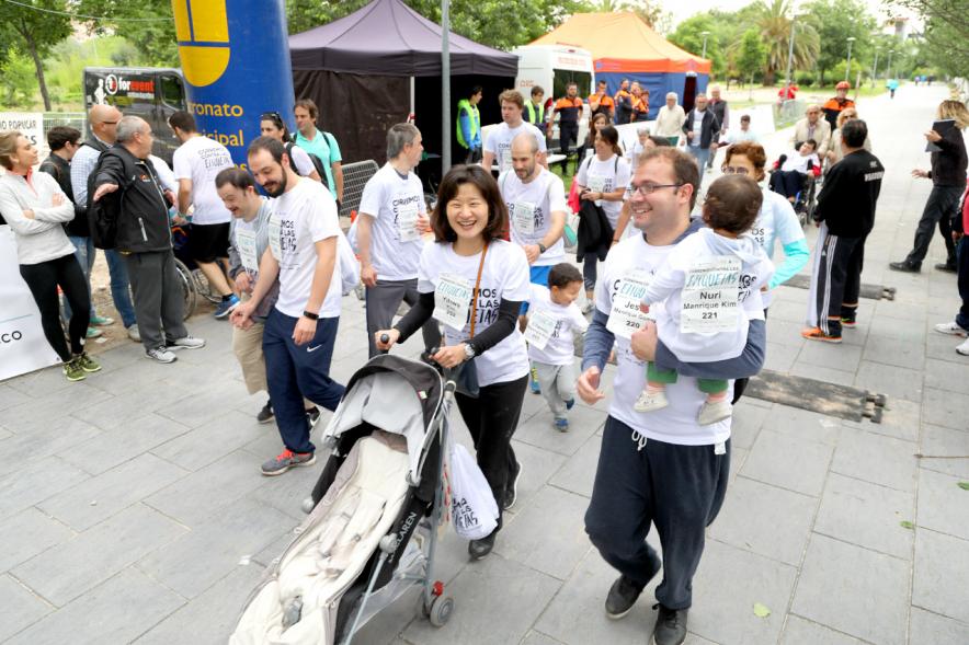 Carrera de las Capacidades 2018 -   Los corredores con sus monitores.
