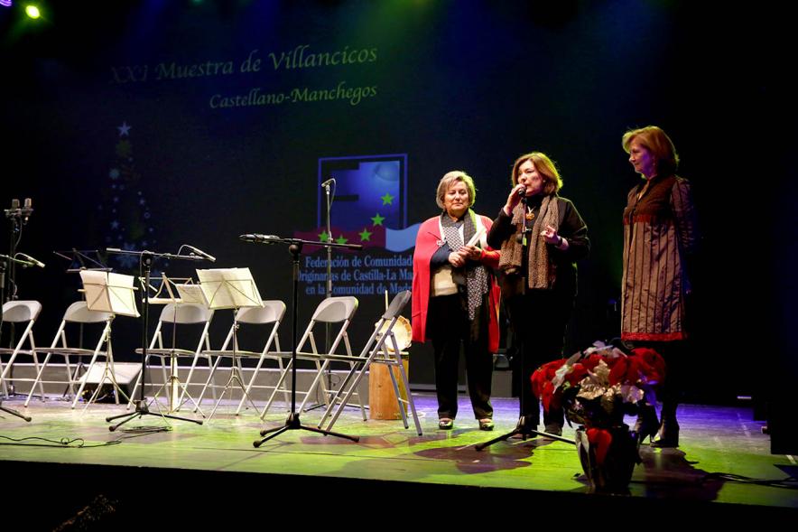 Concejalas Rosario Tamayo, Ofelia Culebradas y autoridad. Certamen de Villancicos Castellano Manchegos -2019