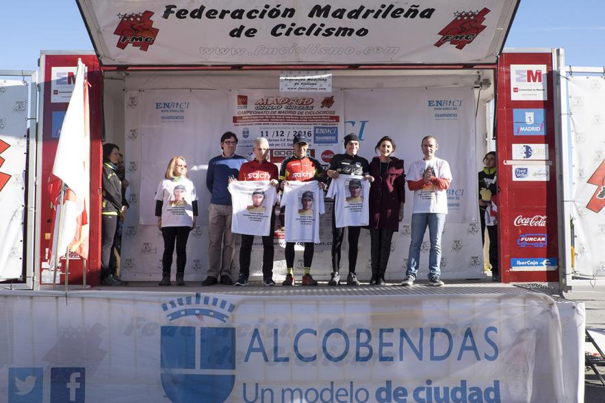 Campeonato de Madrid de Ciclocross - Imagen del pódium con los ganadores masculinos.