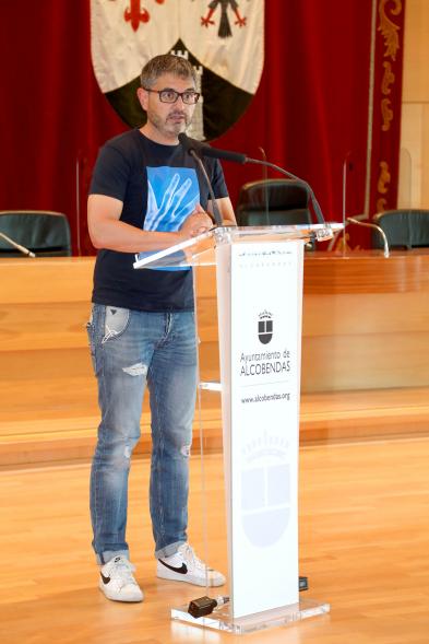 Recepción del Club Patín Alcobendas - Imagen de un momento del discurso del alcalde Rafael Sánchez Acera.