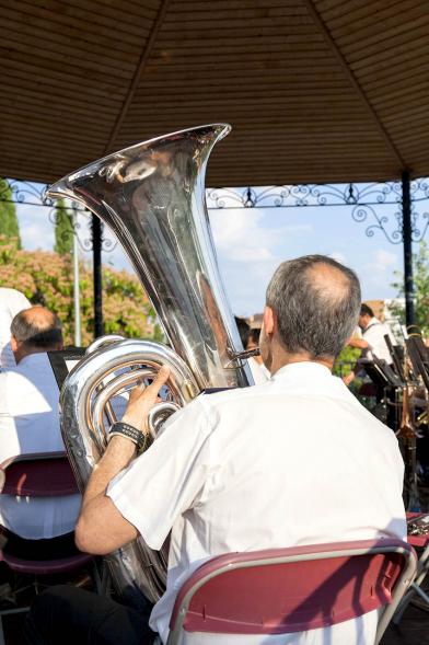 Concierto de Verano de la Banda de Música - Imagen de primer plano de un músico de espaldas.