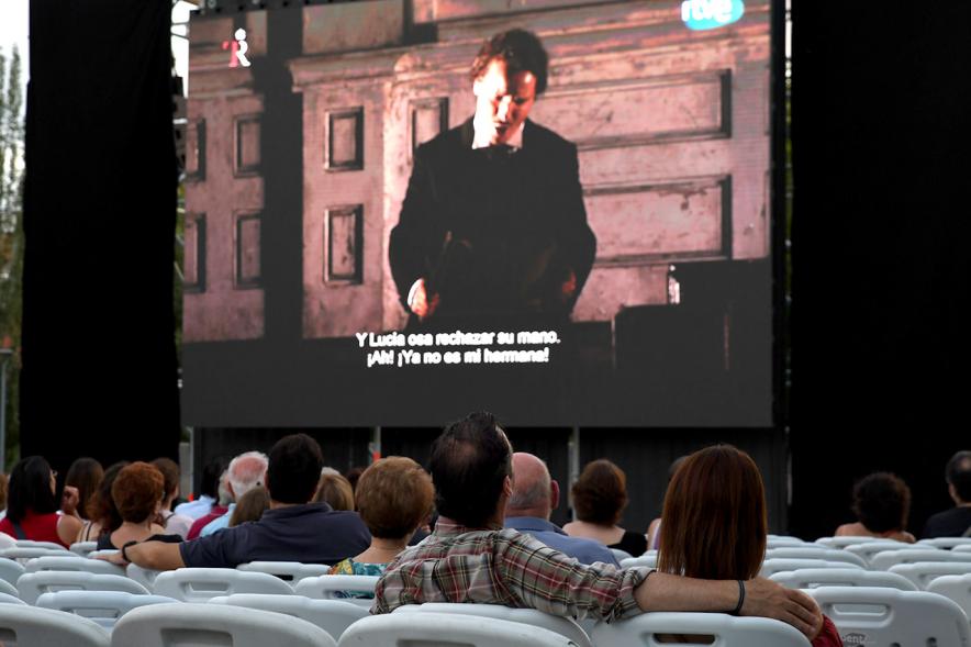 Opera en la Calle - Imagen de la pantalla en un momento de la retransmisión de la ópera.