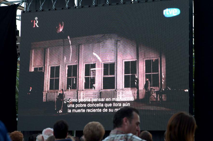 Opera en la Calle - Imagen de la pantalla en un momento de la retransmisión de la ópera.