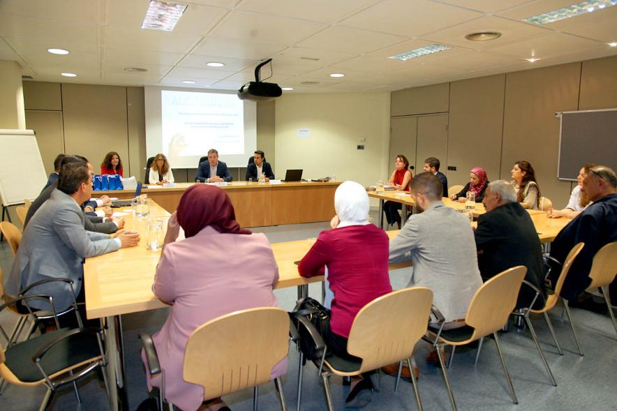 Saludo Delegación Jordana - Imagen de las dos delegaciones reunidas, Alcobendas y Jordania y el público asistente.