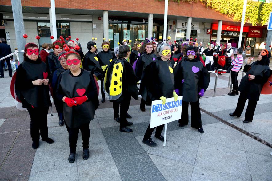Desfile de Carnaval 2019 - Imagen de uno de los grupos participantes en el desfile de carnaval, el COLECTIVO INTEGRA  disfrazados de mariquitas.