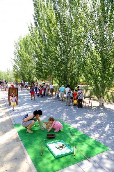 Día del Medio Ambiente y Actividades de Mayores en el Arroyo de la Vega - Imagen del público mirando las diferentes actividades.