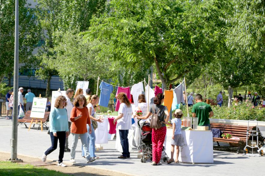 Día del Medio Ambiente y Actividades de Mayores en el Arroyo de la Vega - Imagen del público mirando las diferentes actividades.