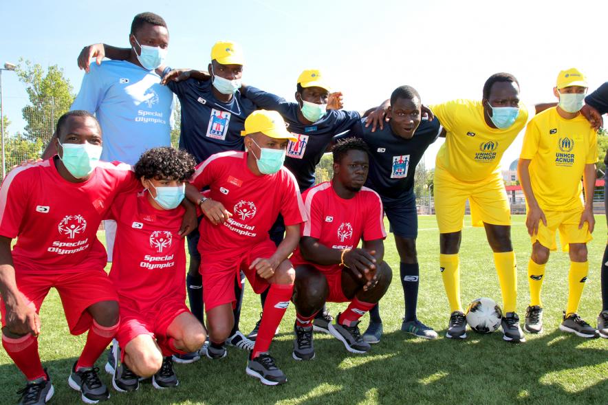 Jornada Inclusiva Día Mundial del Refugiado -Imagen de deportistas que participan en las pruebas.