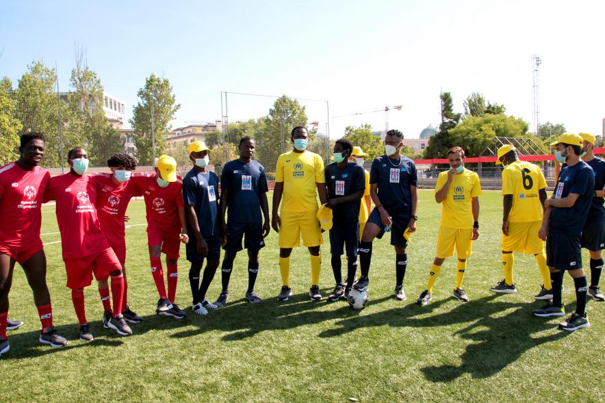 Jornada Inclusiva Día Mundial del Refugiado -Imagen de deportistas que participan en las pruebas.