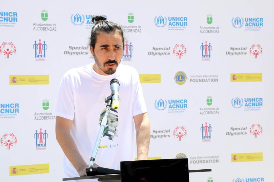Jornada Inclusiva Día Mundial del Refugiado - Imagen de un momento del discurso de una de las autoridades asistentes al acto.