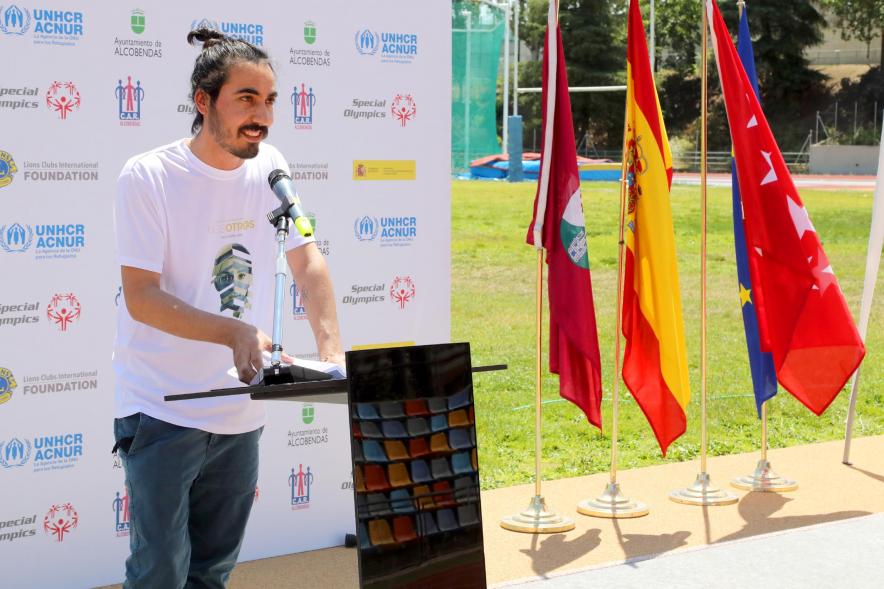 Jornada Inclusiva Día Mundial del Refugiado - Imagen de un momento del discurso de una de las autoridades asistentes al acto.